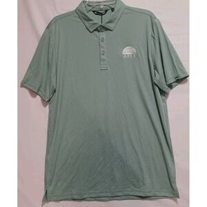 Travis Mathew Mens Beryl Green Prestige Performance Polo with Apex Logo Sz L